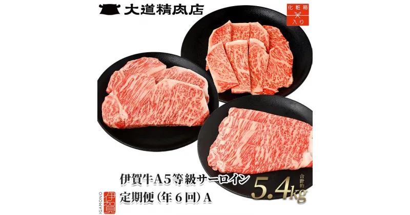 【ふるさと納税】【年6回】伊賀牛 A5サーロイン 定期便コースA 総合計約5.4kg | 肉 伊賀牛 牛肉 サーロイン ステーキ 食品 定期便 送料無料 楽天ふるさと 納税 返礼品 お取り寄せグルメ 取り寄せ お取り寄せ 三重県 伊賀市 三重 伊賀