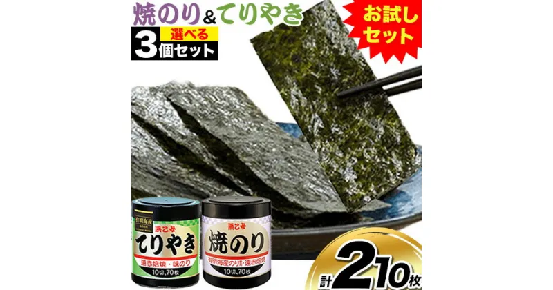 【ふるさと納税】味海苔 焼きのり 味のりてりやき ( 10切70枚×3個 ) 海苔 210枚 選べる組み合わせ 浜乙女《30日以内に出荷予定(土日祝除く)》三重県 東員町 ギフト 贈答 プレゼント 贈り物 国産 ご飯のお供 ごはんのお供 白米 おつまみ 寿司 大容量