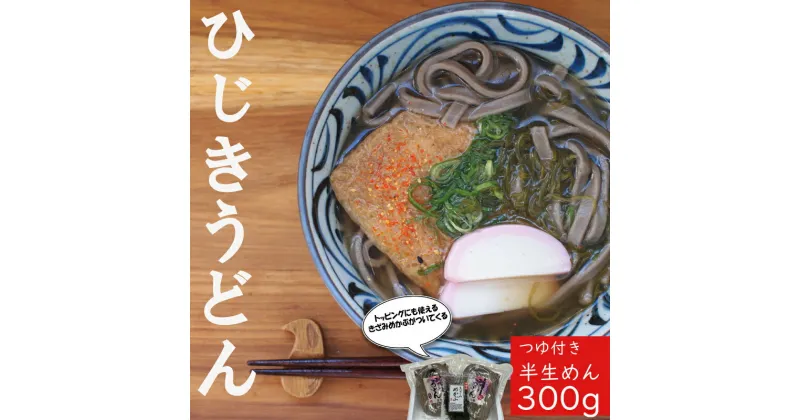 【ふるさと納税】 ひじきうどん 3食入り×2袋 つゆ付 ひじき うどん 半生 小麦 麺 粉もの めかぶ 海藻 セット