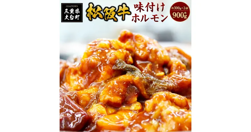 【ふるさと納税】SS01　松阪牛味付ホルモンミックス　300g×3P／（冷凍）瀬古食品　JGAP認定　松阪肉　名産　お取り寄せグルメ　三重県　大台町