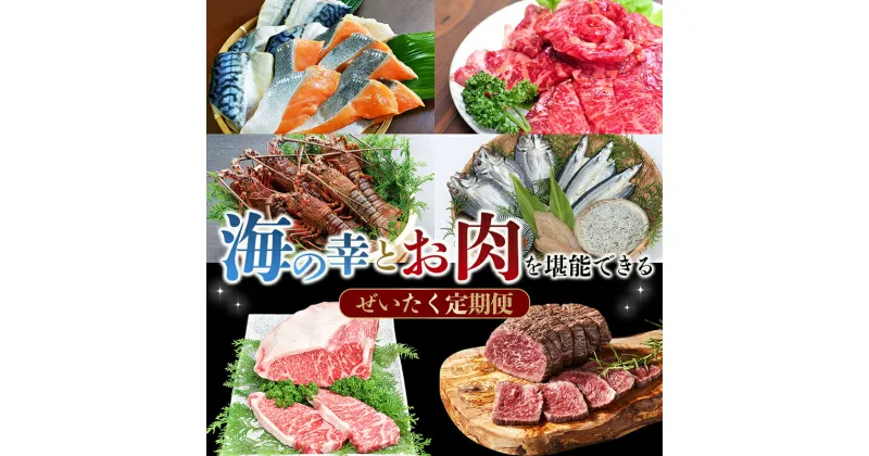 【ふるさと納税】 海 の 幸 とお 肉 を 堪能 できる ぜいたく 定期便【合計6回】 / 冷凍 肉 牛肉 えび 伊勢えび エビ 干物 しゃけ 鮭 鯖 ローストビーフ 牛 小分け 味 焼き肉 焼肉 人気 天然 海鮮