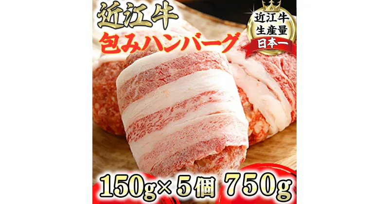 【ふるさと納税】近江牛 特選黒毛和牛 プレミアムハンバーグ 5個 カネ吉山本 750g (約150g×5個) 箱入 国産 ブランド牛 日本三大和牛 キャンプ アウトドア 贈り物 ギフト にも 冷凍 送料無料【リピート多数】【頑張った方へのご褒美を贅沢に】【畜産農家支援】