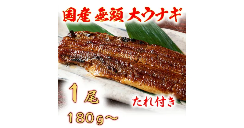 【ふるさと納税】国産うなぎ　備長炭地焼き蒲焼き180g以上×1尾　タレ付き×1 国産 鰻 ウナギ 土用の丑の日 グルメ 国内産 冷凍 タレ付き 送料無料 プレゼント 贈り物 ギフト