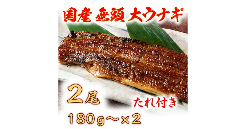 【ふるさと納税】国産うなぎ　備長炭地焼き蒲焼き180g以上×2尾　タレ付き×2 国産 鰻 ウナギ 土用の丑の日 グルメ 国内産 冷凍 タレ付き 送料無料 プレゼント 贈り物 ギフト