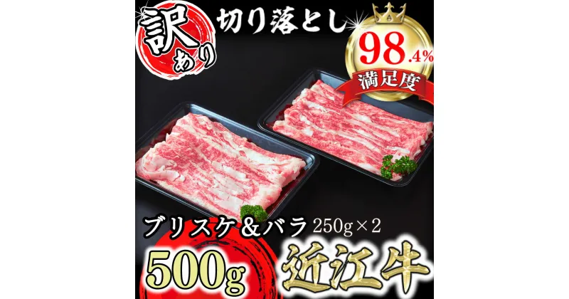 【ふるさと納税】【訳あり】A4A5 近江牛切り落としスライス 食べ比べ ブリスケ＆バラ 500g