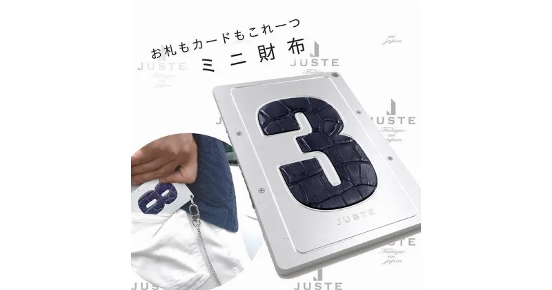 【ふるさと納税】ミニ財布　ヌメロ（シルバー／ご希望のナンバー「1」）