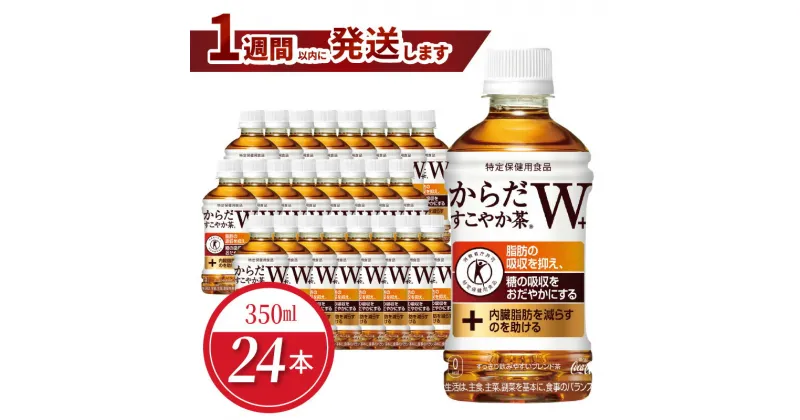 【ふるさと納税】からだすこやか茶W＋ 350mlPET（24本入） 特定保健用食品 お茶 トクホ 健康 無糖 健康 ほうじ茶 ブレンド茶 おいしい すっきり 守山市