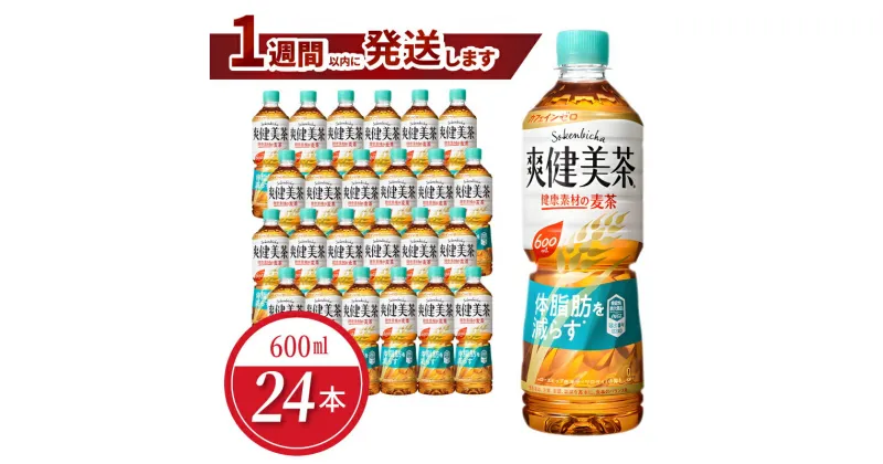 【ふるさと納税】コカ・コーラ 爽健美茶 健康素材の麦茶 ペットボトル PET 600ml × 24本 入り カフェインゼロ 美味しい 脂肪を減らす 機能性表示食品 無糖茶 人気 お茶 茶 飲料 ドリンク ソフトドリンク 水分補給 お取り寄せ 滋賀県 守山市 送料無料