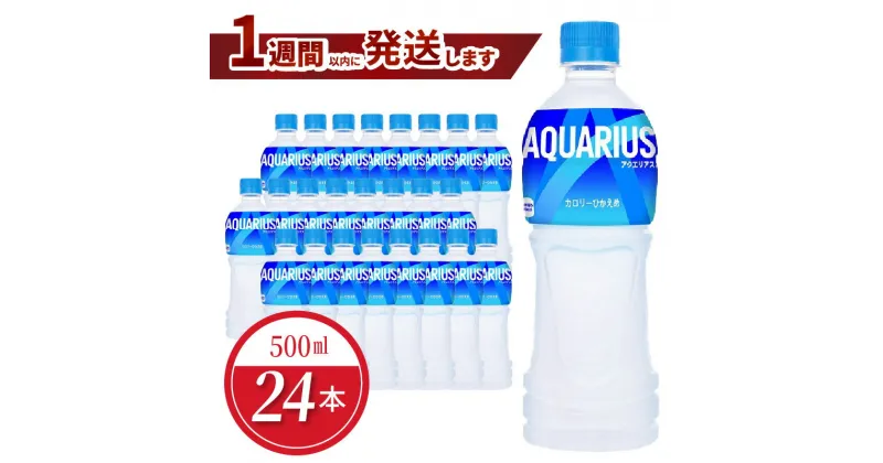 【ふるさと納税】1週間以内に発送 アクエリアス 500ml PET 24本入 コカ・コーラ 人気 ペットボトル 飲料 スポーツ飲料 スポーツドリンク ドリンク ソフトドリンク 熱中症対策 ミネラル アミノ酸 クエン酸 おすそ分け 部活 運動 アウトドア 水分補給 滋賀県 守山市 送料無料