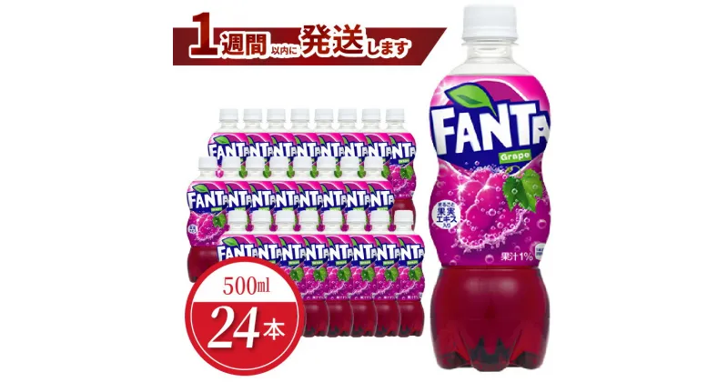 【ふるさと納税】ファンタ グレープ PET 500ml 24本入 1ケース コカ・コーラ 人気 ペットボトル 飲料 ぶどうジュース ジュース ドリンク ソフトドリンク 炭酸飲料 合成着色料不使用 FANTA 送料無料