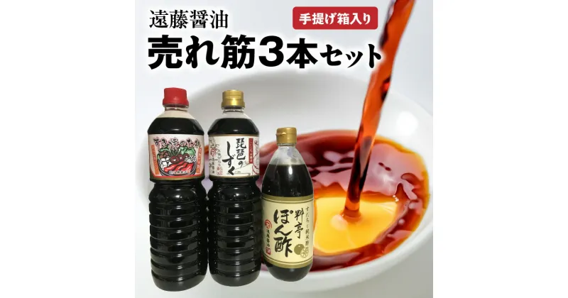 【ふるさと納税】遠藤醤油 売れ筋3本手提げ箱入り 濃口しょうゆ すき焼きのたれ 料亭ぽん酢 万能調味料 家庭用 お取り寄せ 守山市