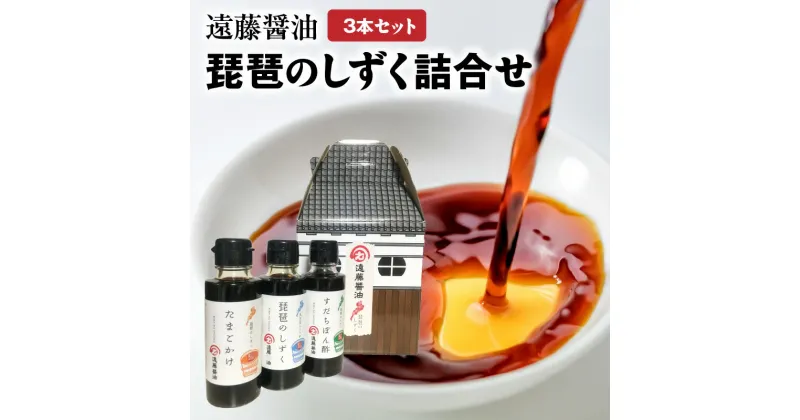 【ふるさと納税】調味料 遠藤醤油 琵琶のしずく 3本 セット 琵琶のしずく 薄口しょうゆ すだちぽん酢 家庭用 調味料 お取り寄せ 守山市