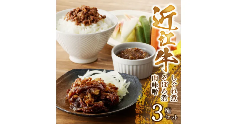 【ふるさと納税】近江牛 しぐれ煮 そぼろ煮 肉味噌 セット 各種 100g × 1袋入 真空包装 牛肉 レトルト 湯煎 簡単調理 滋賀県 守山市 レストラン咲蔵 咲蔵商事 お取り寄せ グルメ 惣菜 おかず おつまみ ごはんのおとも 食品 加工食品 肉加工品 冷蔵 送料無料