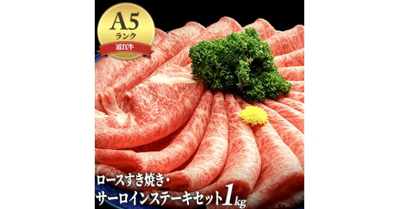 【ふるさと納税】【納期最長2ヶ月】近江牛A5ランクロースすき焼き・サーロインステーキセット1kg　お肉・牛肉・ロース・近江牛・A5・すき焼き・サーロイン・ステーキ・1kg　お届け：年末年始はお申込が集中する為、お届けまでに最長2ヶ月かかる場合がございます。