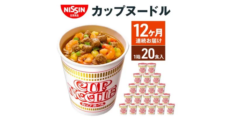 【ふるさと納税】定期便　日清カップヌードル（1ケース20食入）12ヶ月連続お届け カップラーメン カップ麺 お昼ごはん おやつ 軽食 夜食 キャンプ飯 備蓄 ローリングストック　定期便・麺類・ラーメン・醤油・麺類・麺類・ラーメン