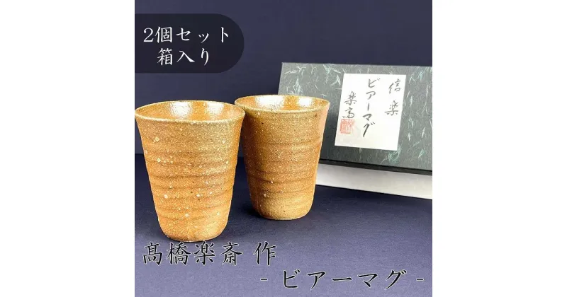 【ふるさと納税】【高橋楽斎 作】信楽焼ビアーマグぺア（2個）　mu-016 | 食器 テーブルウェア 日用品 クラフト 民芸 人気 おすすめ 送料無料