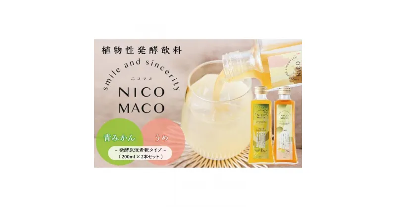 【ふるさと納税】植物性発酵飲料「NICOMACO」2本セット（青みかん、うめ） 発酵飲料 発酵 希釈 原液 滋賀県 甲賀市 発酵飲料水 青みかん 梅 うめ 果物 くだもの てんさい糖 てんさい | 飲料 果実飲料 ドリンク 食品 人気 おすすめ 送料無料