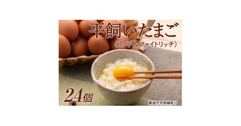 【ふるさと納税】平飼い卵（弥平＆ファイトリッチ）24個　湖南市野菜で育った鶏の栄養豊富な卵　卵