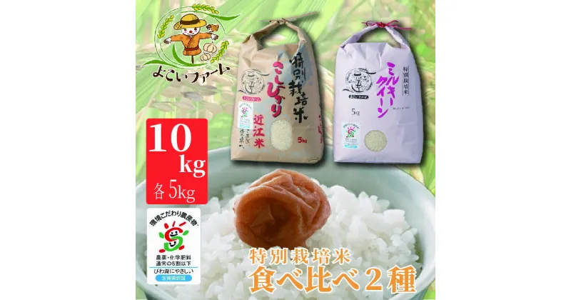 【ふるさと納税】【C-531】【令和6年産　新米】よこいファーム 特別栽培米食べ比べ2種　コシヒカリ・ミルキークイーン　計10kg （各5kg）［高島屋選定品］※9月中旬以降順次、令和6年産新米をお届けいたします。