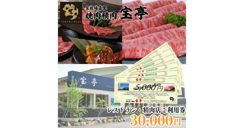 【ふるさと納税】【M-362】宝牧場直営　宝亭本店　レストラン・精肉店　ご利用券 30,000円［高島屋選定品］