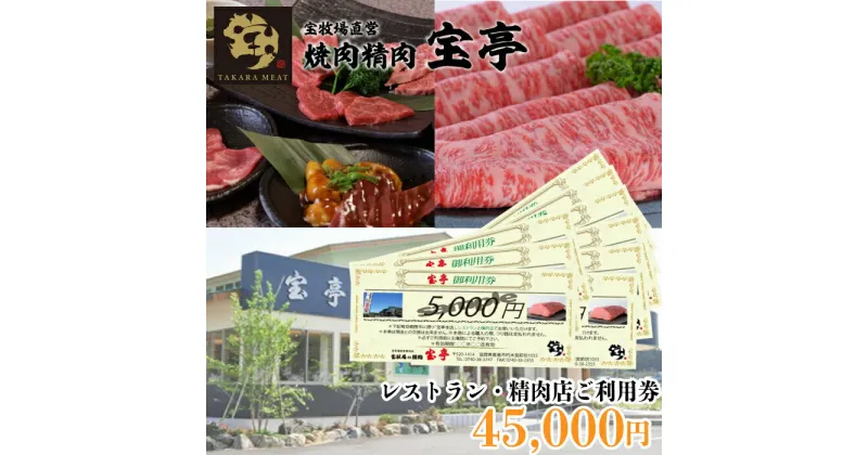 【ふるさと納税】【M-363】宝牧場直営　宝亭本店　レストラン・精肉店　ご利用券 45,000円［高島屋選定品］