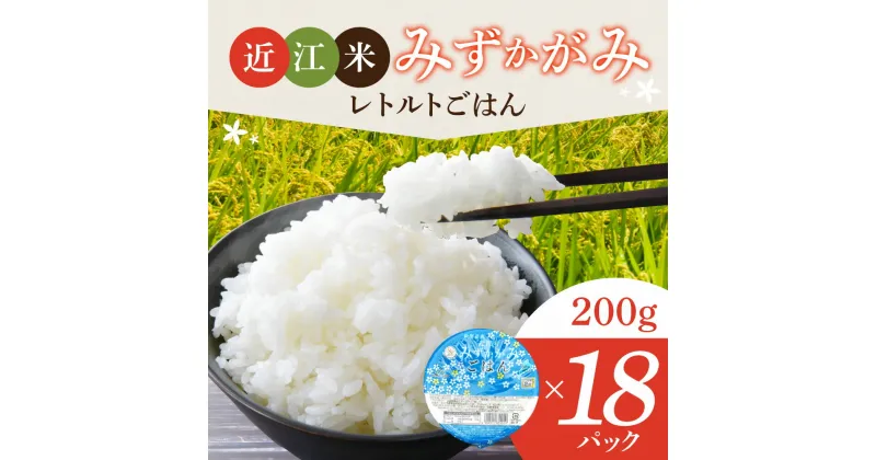 【ふるさと納税】 JAグリーン近江 みずかがみ レトルトご飯 200g×36個 冷めてもおいしいお米 白米 パックごはん ご飯 パック ごはん ご飯パック お取り寄せ 特産品 食品 ごはんパック レンジ 一人暮らし 常温保存 備蓄 楽天 返礼品 東近江 A-H09 グリーン近江農業協同組合