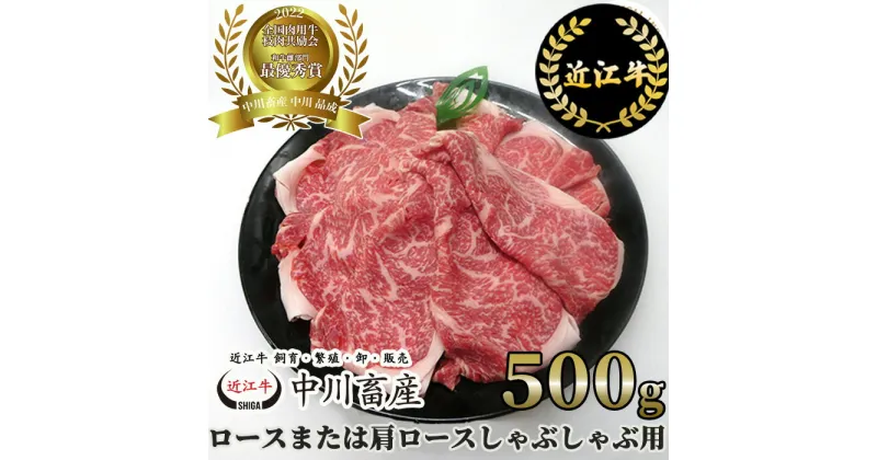 【ふるさと納税】中川牧場 近江牛 ロース または 肩ロース しゃぶしゃぶ用 500g 高島屋選定品 C-E08 令和4年度 全国肉用牛枝肉共励会 最優秀賞受賞