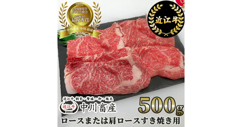 【ふるさと納税】中川牧場 近江牛 ロースまたは肩ロース すき焼き用 500g 高島屋選定品 中川畜産 C-E09 令和4年度 全国肉用牛枝肉共励会 最優秀賞受賞