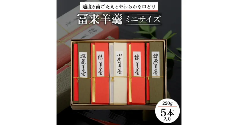 【ふるさと納税】 冨来羊羹ミニサイズ 5本入 羊羹 菓子 おやつ デザート 楽天 寄付 返礼品 お歳暮 ギフト プレゼント お祝い 贈り物 ふるさと納税 滋賀県 東近江 近江 A-D06 菓道 冨来郁