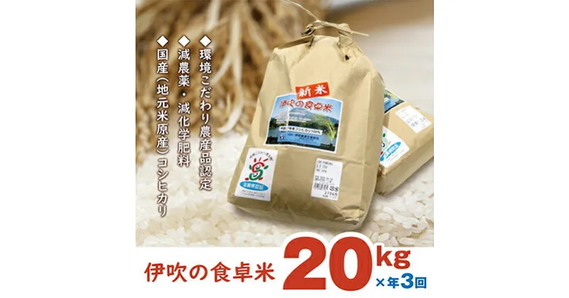 【ふるさと納税】【令和6年産新米予約受付】伊吹の食卓米 20kg×3回お届け　定期便・お米・コシヒカリ・米　お届け：2024年10月より順次発送