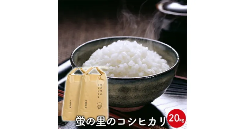 【ふるさと納税】【令和6年産新米】蛍の里のコシヒカリ　20kg　お米・コシヒカリ・20kg