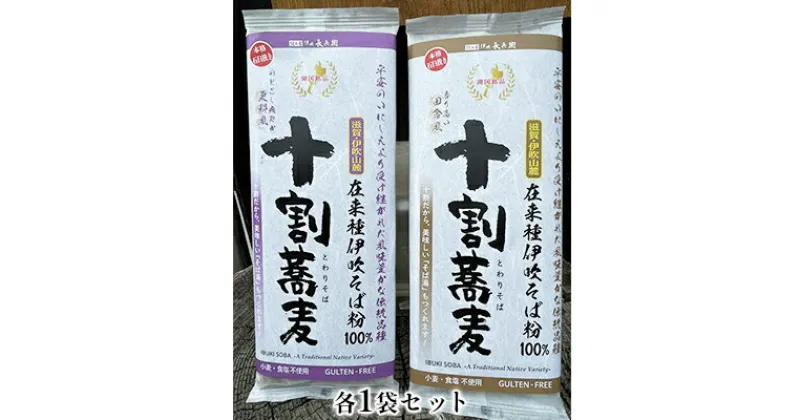 【ふるさと納税】在来伊吹十割そば干し蕎麦2種セット(更科風・田舎風各1袋入)　 麺類 乾麺 和食 風味 豊か 自家生産 香り 強い 自家製 食べ比べ 日持ち 夕飯 昼食