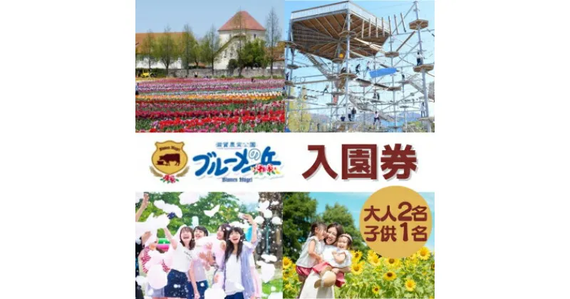 【ふるさと納税】滋賀農業公園 ブルーメの丘 大人2名（1名×2枚）・子供1名 入園券 [ アトラクション 動物 ふれあい ファミリー 家族 旅行 ]　 チケット 入場券 優待券 体験型 観光 農園 動物