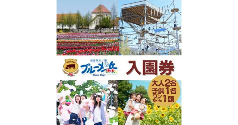 【ふるさと納税】滋賀農業公園 ブルーメの丘 大人2名（1名×2枚）・子供1名・ワンちゃん1頭 入園券 [ アトラクション 動物 ふれあい ファミリー 家族 旅行 犬 ペット ]　 チケット 入場券 体験型 観光 農園 動物