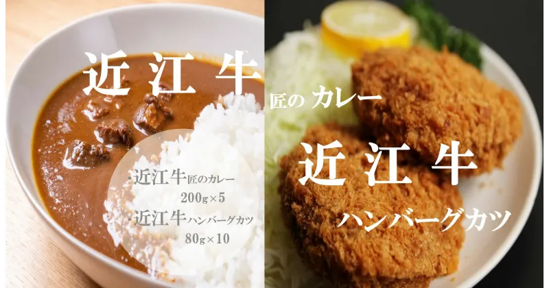 【ふるさと納税】 【「近江牛匠のカレー」・「近江牛ハンバーグカツ」セット】 肉 牛肉 カレー ハンバーグ カツ ブランド牛 近江牛 三大和牛 和牛 黒毛和牛 冷凍 お弁当 おかず お惣菜 滋賀県 竜王