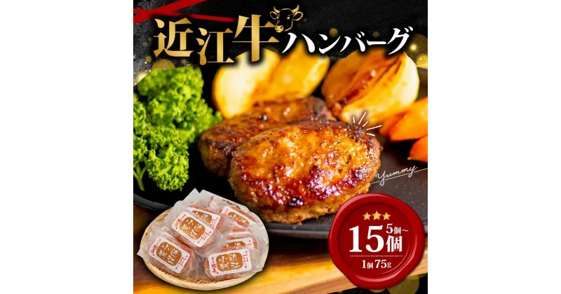 【ふるさと納税】 近江牛 ハンバーグ 75g×15個 ～1125g 数量限定 冷凍 （ 5個 15個 近江小判 ハンバーグ ギフト 肉 牛肉 和牛 黒毛和牛 贈答 ハンバーグ ブランド ハンバーグ 贈り物 自宅用 大人気 ハンバーグ 好評 神戸牛 松阪牛 に並ぶ 日本三大和牛 滋賀県 竜王町 岡喜）