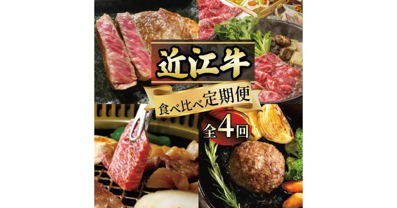 【ふるさと納税】 定期便 近江牛 食べ比べ 全4回 ( すき焼き しゃぶしゃぶ ステーキ ハンバーグ 近江牛 ブランド牛 近江牛 牛肉 贈り物 ギフト 国産 滋賀県 竜王町 赤身 霜降り 神戸牛 松阪牛 に並ぶ 日本三大和牛 ふるさと納税 )