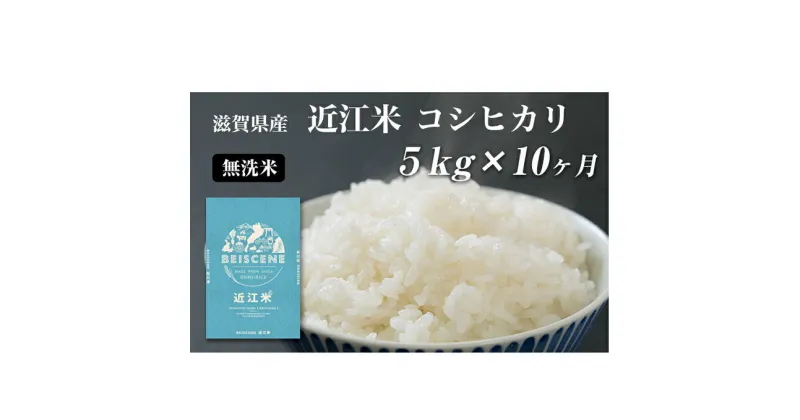 【ふるさと納税】【定期便】令和6年産新米　滋賀県豊郷町産　近江米 コシヒカリ　無洗米　5kg ×10ヶ月　定期便・お米・コシヒカリ・米・無洗米　お届け：ご入金の翌月中旬に出荷いたします