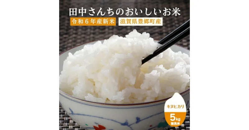 【ふるさと納税】令和6年産新米 田中さんちのおいしいお米A　キヌヒカリ5kg（無洗米）　お米・米・無洗米・滋賀県産