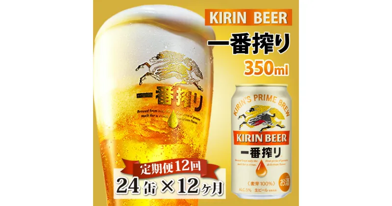 【ふるさと納税】 定期便12回 / キリン 一番搾り 生ビール 350ml × 24本 × 12ヶ月 / 毎月1回定期配送 [N-02101] / お中元 KIRIN 麒麟 缶ビール ビール お酒 酒 24缶 24本 国産 ギフト 内祝い プレゼント BBQ 宅飲み お祝い 送料無料