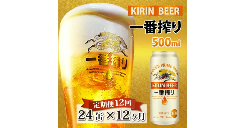 【ふるさと納税】 定期便12回 / キリン 一番搾り 生ビール 500ml × 24本 × 12ヶ月 / 毎月1回定期配送 [O-02101] / お中元 KIRIN 麒麟 缶ビール ビール お酒 酒 24缶 24本 国産 ギフト 内祝い プレゼント BBQ 宅飲み お祝い 送料無料