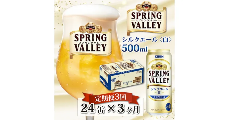 【ふるさと納税】定期便3回 / キリン スプリングバレー（SPRING VALLEY）シルクエール〈白〉500ml × 24本 × 3か月 / 毎月1回定期配送 [G-00801] / お中元 KIRIN 麒麟 缶ビール ビール お酒 酒 24缶 24本 国産 ギフト 内祝い プレゼント BBQ 宅飲み お祝い 送料無料 定期