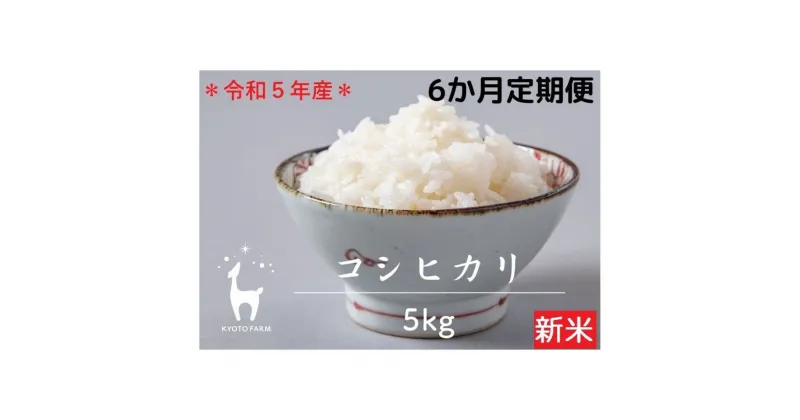 【ふるさと納税】〈6か月定期便〉【京都ファーム】令和5年産 京都ファームのコシヒカリ 5kg|京都 京 京都市 京都ファーム 米 コシヒカリ 精米 5kg 新米 6か月定期便 お土産 老舗 ご当地 ギフト お祝い 内祝い