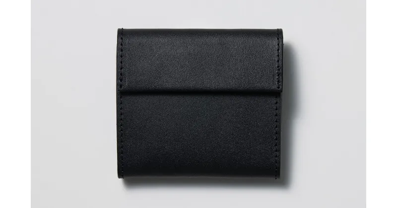 【ふるさと納税】【KENTO HASHIGUCHI】コンパクト財布 ブラック（leather half wallet black）| 財布 黒 レディース メンズ ユニセックス シンプル 通勤 おしゃれ 人気 フォーマル 京都府 京都市 京都