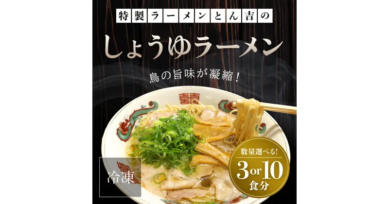 【ふるさと納税】 京都福知山　特製ラーメンとん吉のしょうゆラーメン（冷凍・3食分/10食分） 冷凍 ラーメン しょうゆ 醤油 しょうゆラーメン しょうゆラーメンセット 醤油ラーメン 醤油ラーメンセット 冷凍ラーメンセット 冷凍ラーメン ラーメンセット あっさり FCDD010