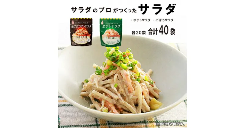 【ふるさと納税】 サラダのプロがつくった サラダ 2種類 セット 40袋 個包装 ポテトサラダ ごぼうサラダ 【送料無料】 レトルト パウチ 惣菜 サラダ 京都 舞鶴 ポテサラ(R)