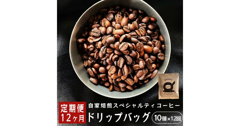 【ふるさと納税】 【12ヶ月定期便】 自家焙煎スペシャルティコーヒー 合計120杯分 ドリップバッグ 12g×10個×12回 ドリップコーヒー 珈琲 1年 定期便 グアテマラ SanVictor農園 シングルオリジン サンビックトル