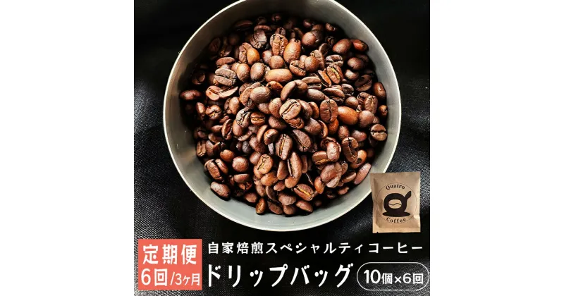 【ふるさと納税】 【6回定期便】 【半月に1回】 自家焙煎スペシャルティコーヒー 合計60杯分 ドリップバッグ 12g×10個×6回 ドリップコーヒー 珈琲 2週間に1回 合計6回 3ヶ月 定期便 グアテマラ SanVictor農園 シングルオリジン サンビックトル