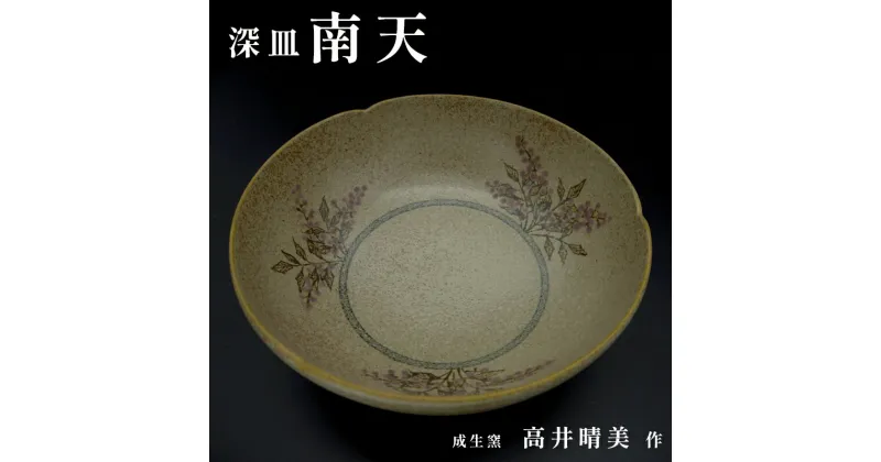 【ふるさと納税】 深皿 南天 成生窯 高井晴美作品 【楽天限定】 【送料無料】 日展出展作家