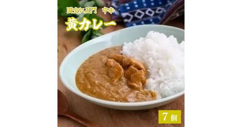 【ふるさと納税】国宝二王門黄カレー 7個 中辛 レトルトカレー 綾部市上林 あやべ温泉 あやべ 上林鶏 パウチ レトルト 簡単 カレーセット カレー詰め合わせ 備蓄品 国宝二王門 お土産 プレゼント 京都 綾部【送料無料】